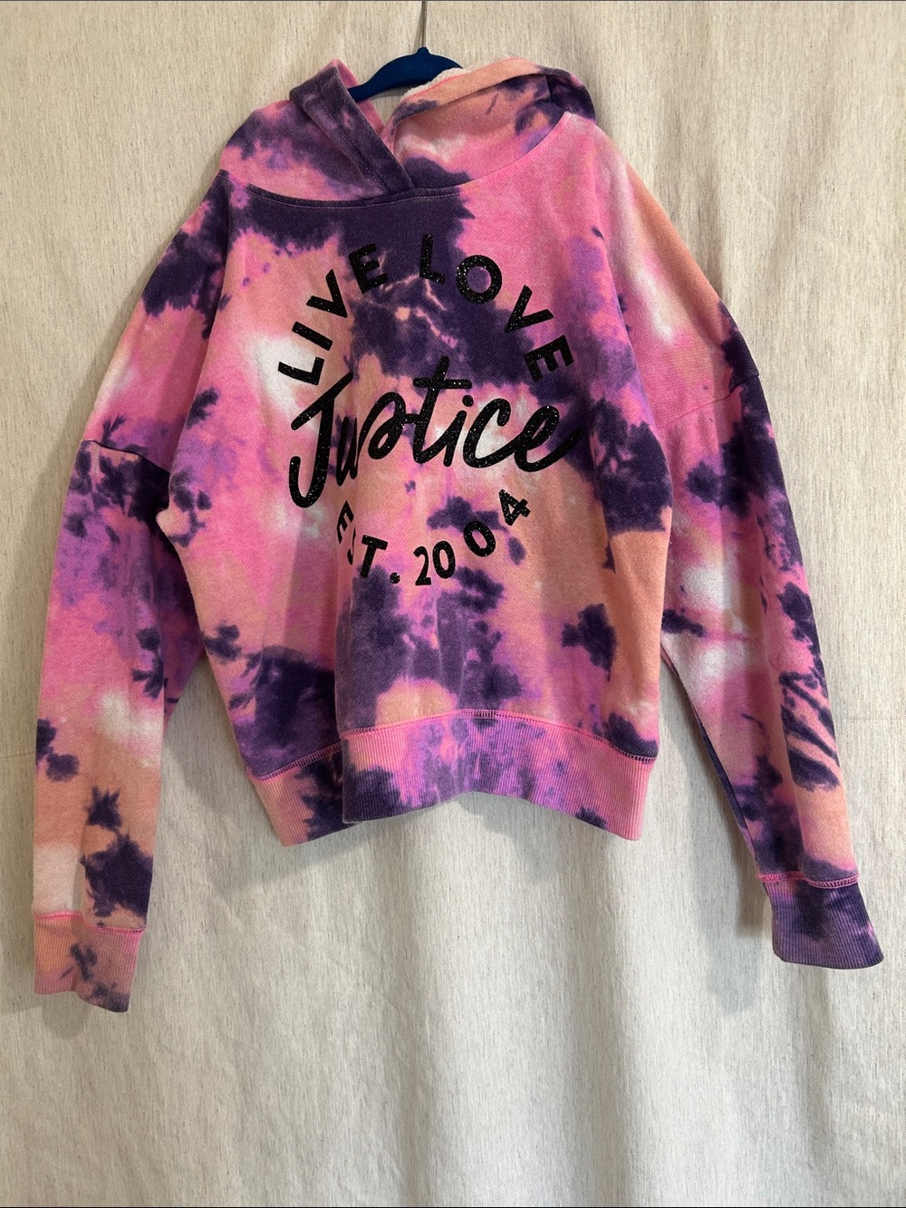 Justice Tie-Dye Hoodie in Pink, Purple & Peach